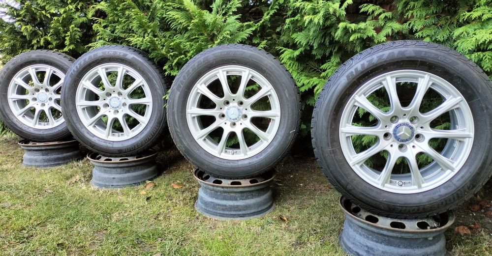 Felgi Opony Zima Mercedes C E klasa 6,5Jx16 ET38 Oryginał 205/60R16