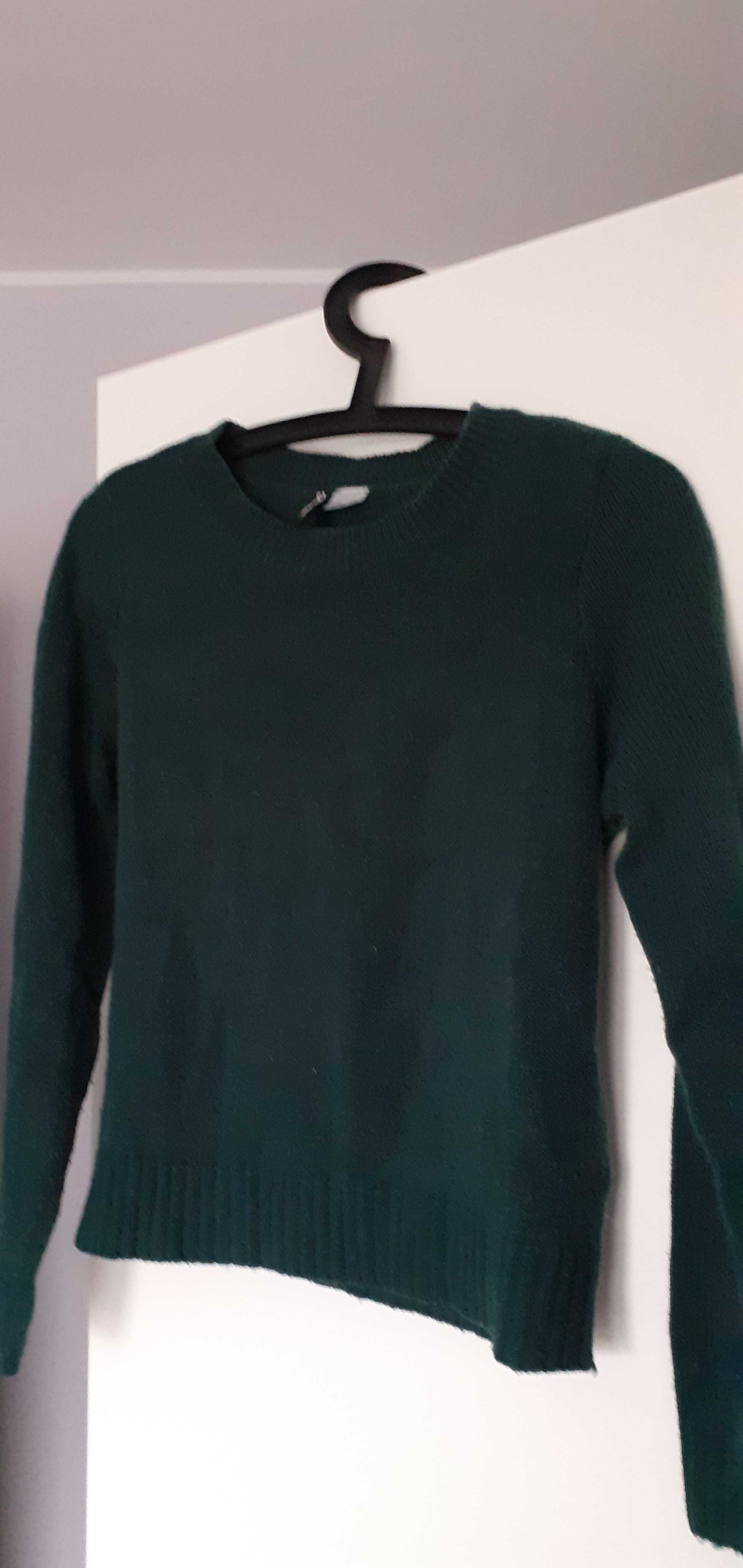 Sweter H&M,rozmiar XS,butelkowa zieleń