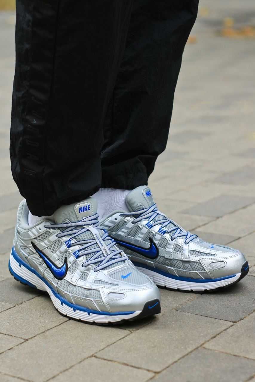 Чоловічі кросівки Nike P6000 срібло з синім 1149 ТОПЧИКИ