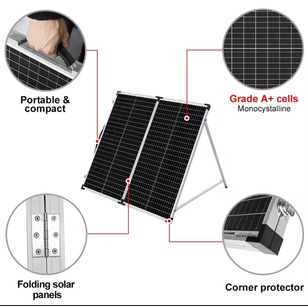 Składany panel fotowoltaiczny solarny 160W pod namiot, kamper Dokio