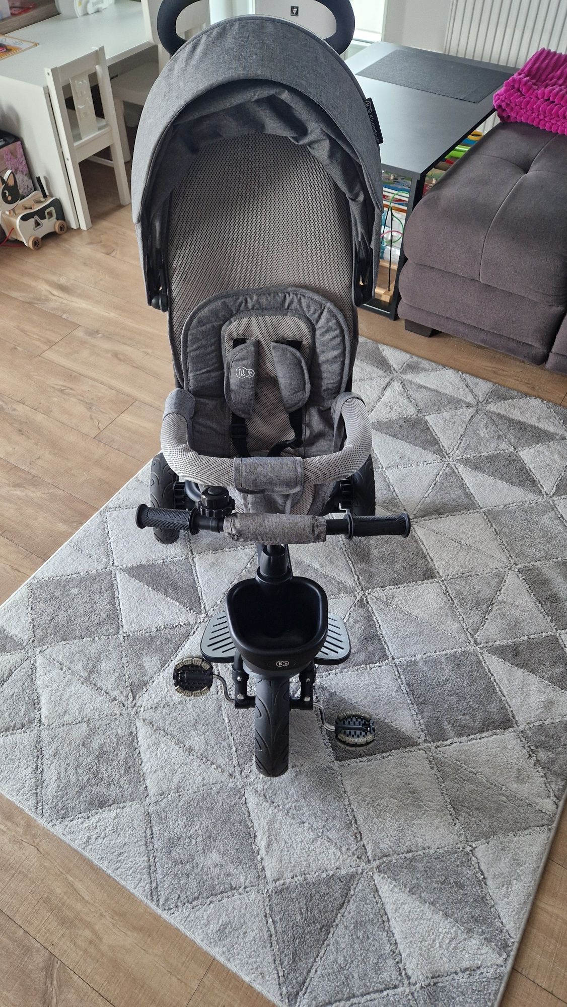Wózek spacerowy / rowerek trójkołowy 5w1 Kinderkraft Spinstep - szary