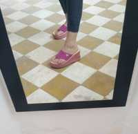 Sandálias de cunha cor-de-rosa tamanho 39