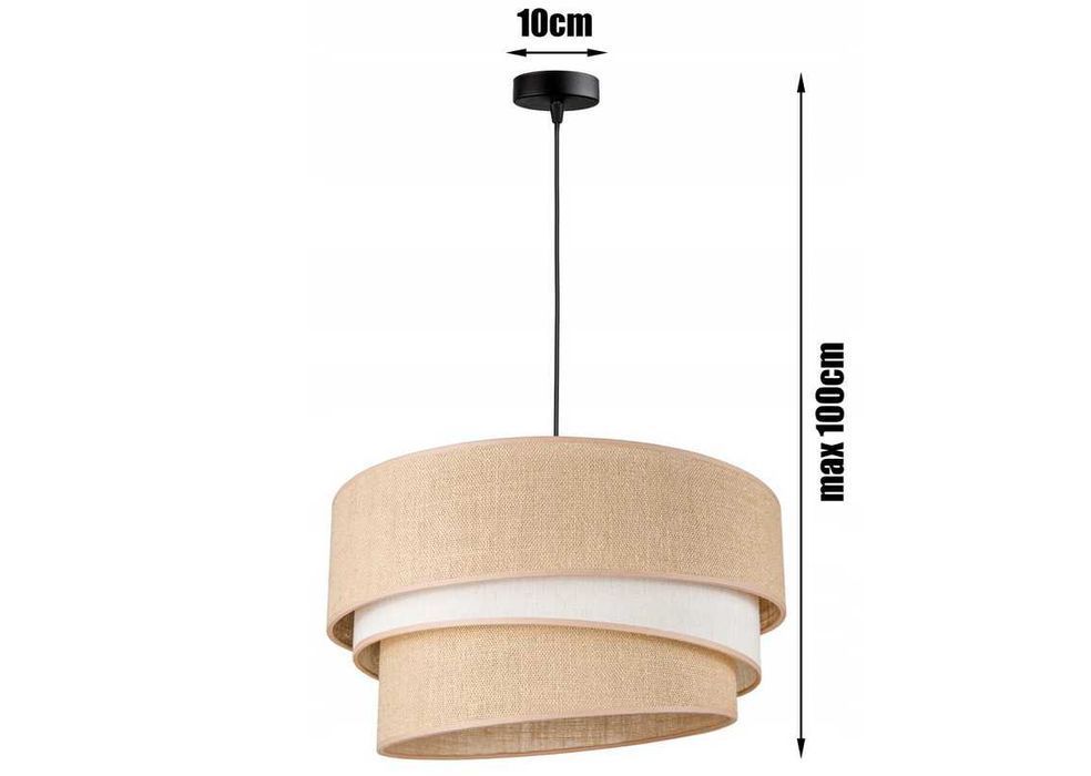 LAMPA WISZĄCA sufitowa BOHO JUTA 45 cm śr PIĘKNA do salonu Nowa