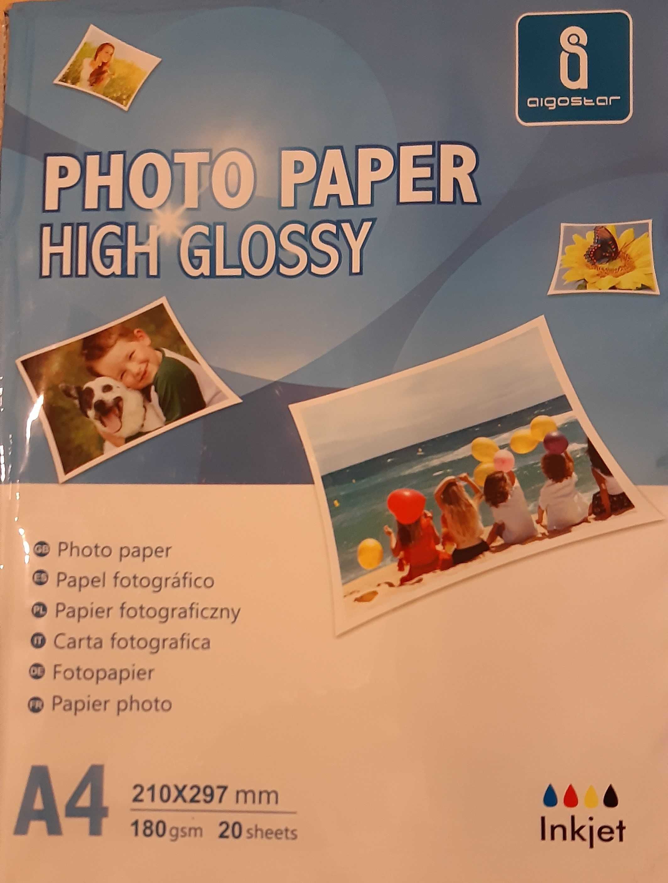 Papel fotográfico de alto brilho p/ impressora jato de tinta (3 emb.)