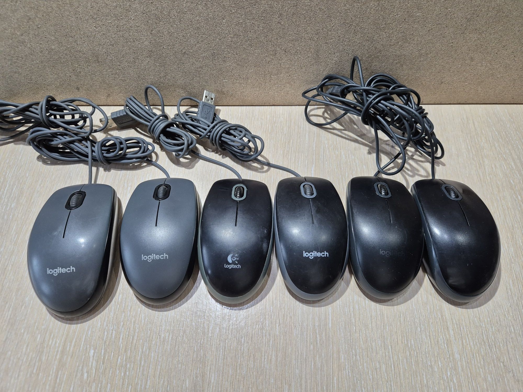 Мишки дротові USB, б/в, РІЗНІ. Logitech, Lenovo,  та інші
