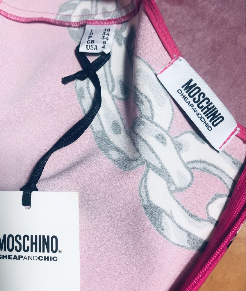 Bluzka Moschino CHEAPANDCHIC, pink z łancuchami , XS