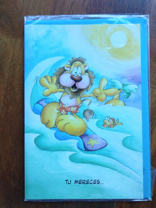 Postal Leão surfista