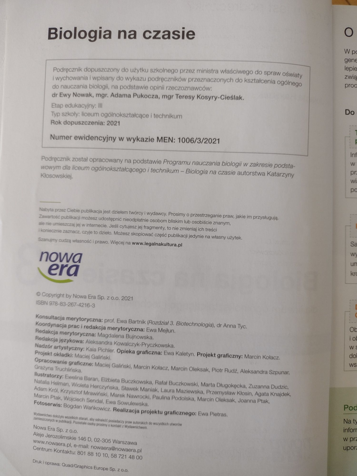 Podręcznik z biologii do klasy trzeciej