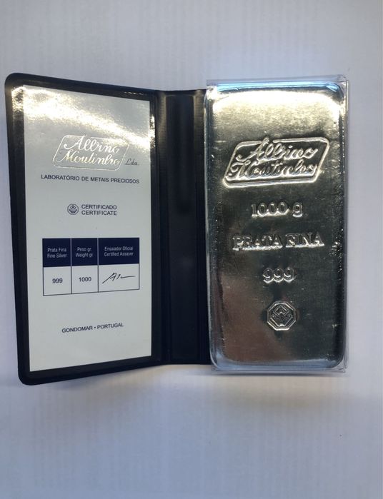 Barra de prata fina 1kg com certificado de autenticidade