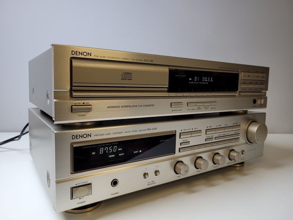 Zestaw Denon Srebrny - Amplituner DRA-435R, Odtwarzacz CD DCD-680 HIFI