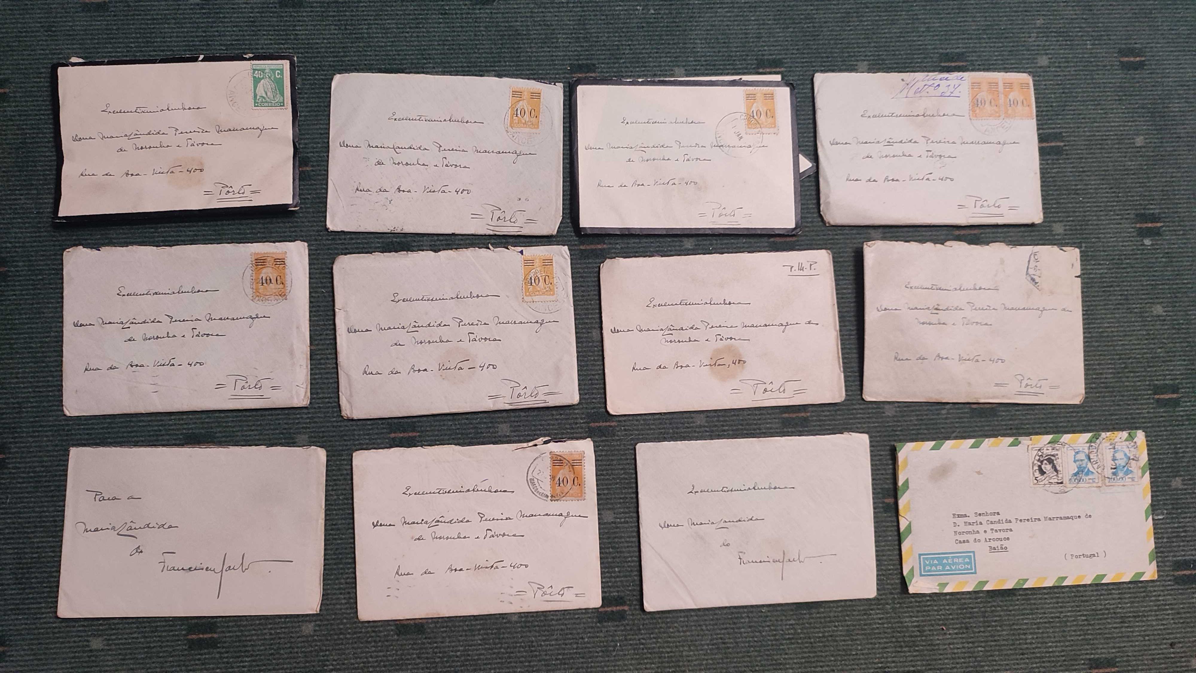 Lote com 78 cartas antigas