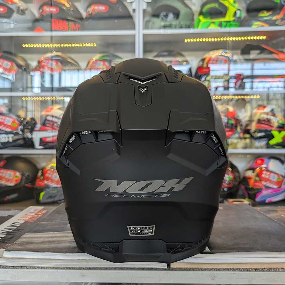 Мото шолом ендуро кросовий під окуляри NOX N634 Matt Black на мотоцикл