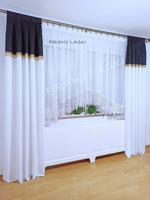 Firana 400x150 szeroka gipiura firanki gotowe