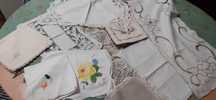 Conjunto de vários panos em linho e tecido (valor por todos)