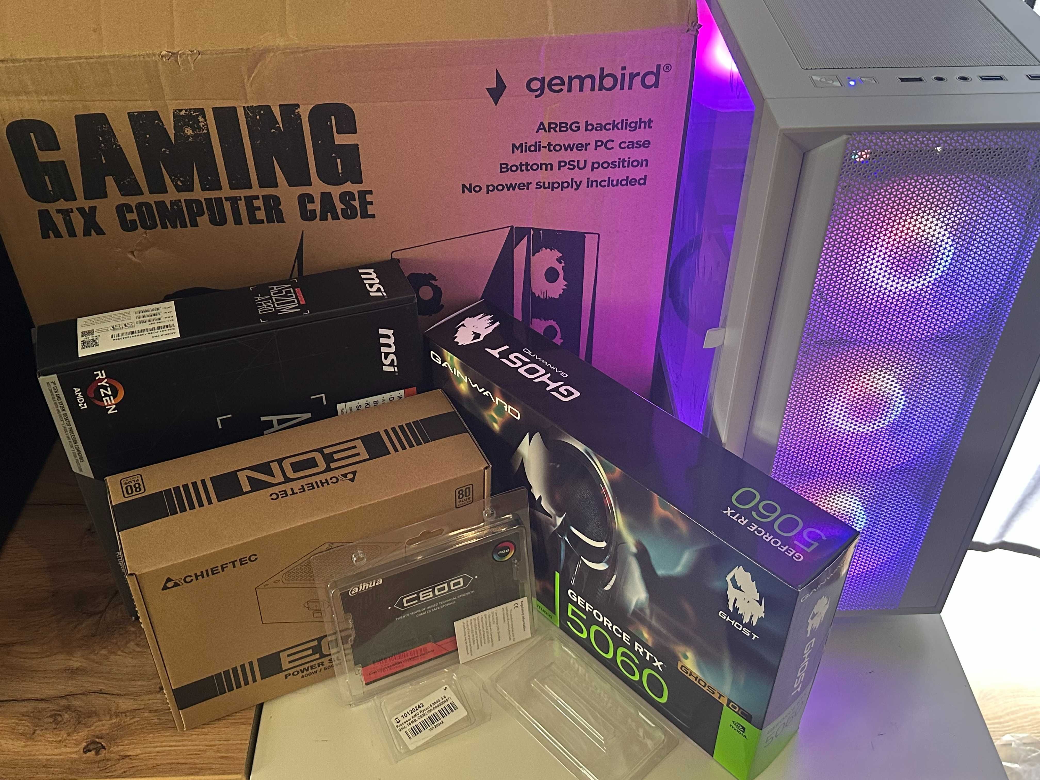 Komputer RTX 5060/Ryzen 5 5500/ARGB/16GB RAM DDR4/Biały/GAMINGOWY