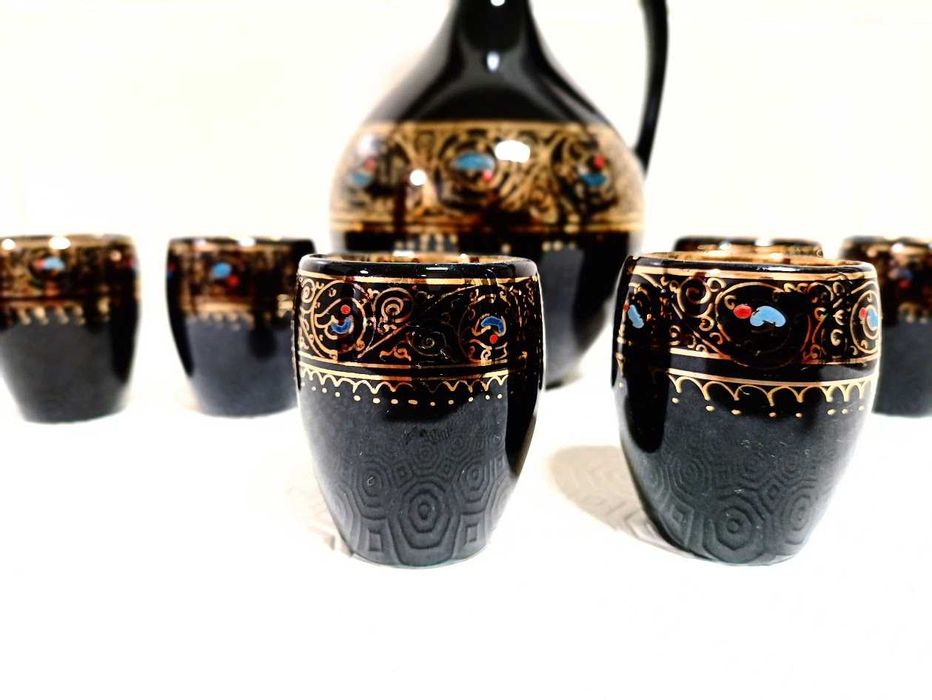 Conjunto de jarra licoreira com 6 copos de shot
