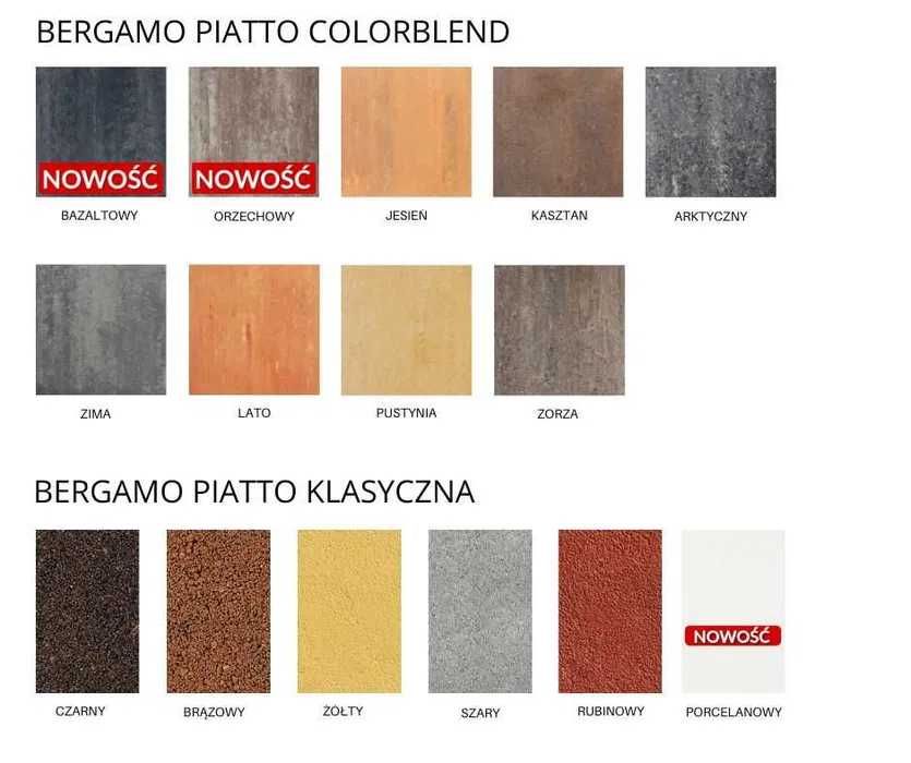 Kostka Bergamo Piatto Colorblend / Klasyczna- 7 rozmiarów - 15 kolorów