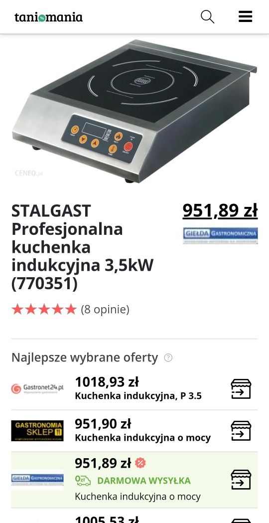 Kochanka indukcyjna 10/10 nowa 950zl