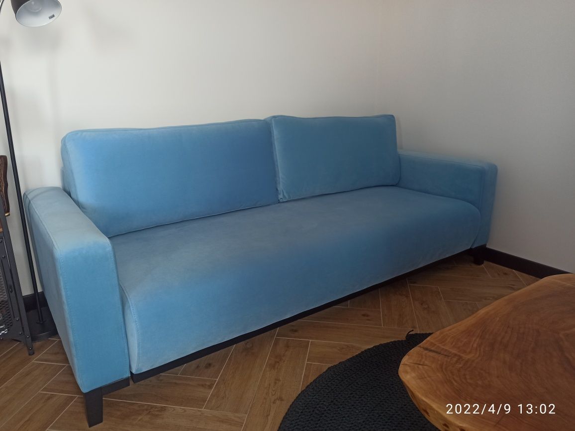 Sofa rozkładana błękitna loft