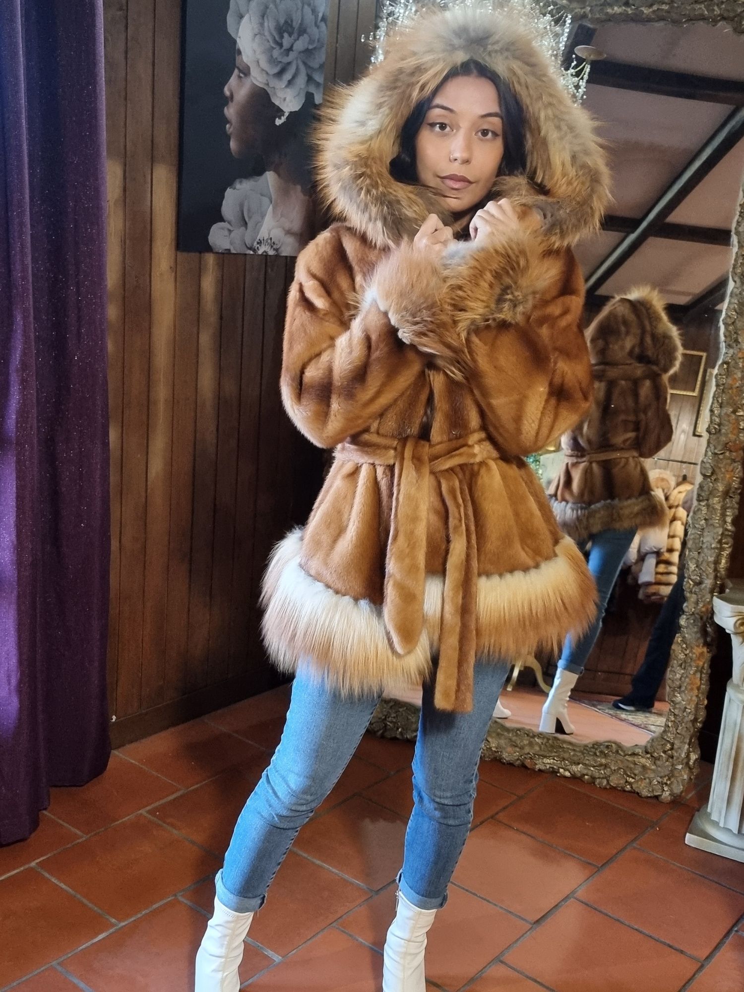 Fabuloso casaco de vison Saldo