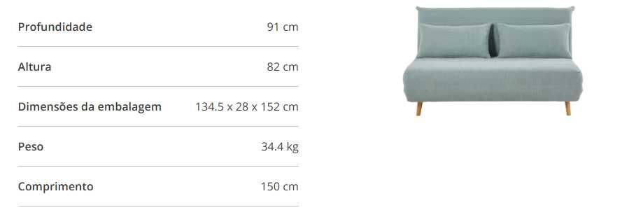 Sofa cama azul Maison du Monde