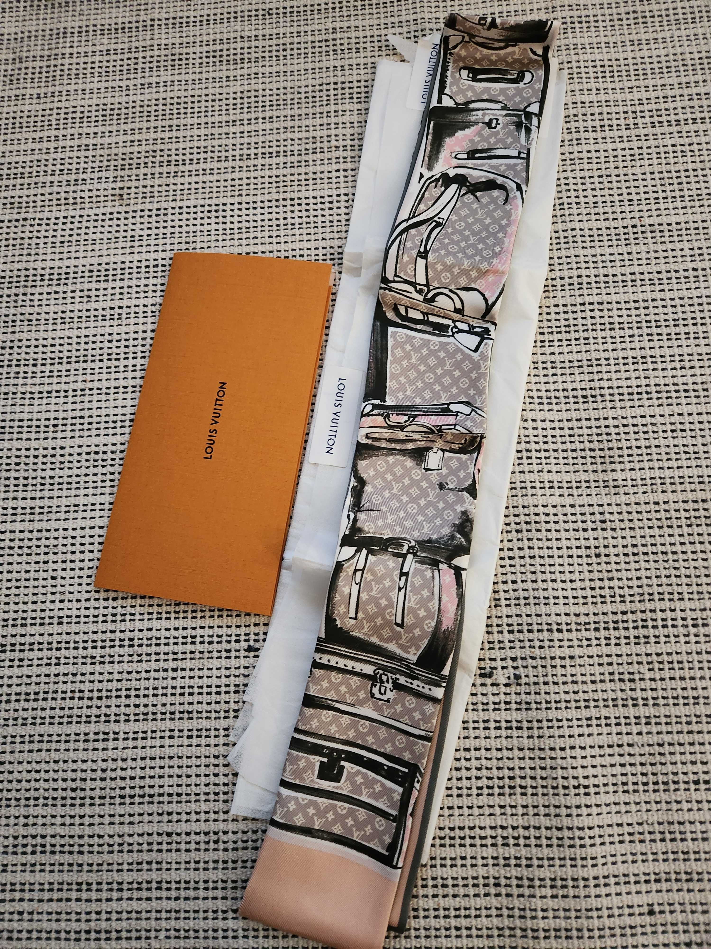 Louis Vuittton Trunks Bandeau scarf - jedwabny szalik - nowy