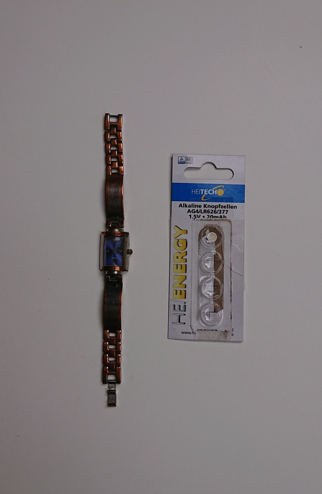 Zegarek kwarcowy Yves Rocher metalowa bransoleta nowa bateria sprawny