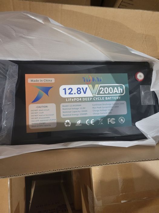 Акумулятор  LiFePO4 12,8V - 200 Ah (2560Wh) (BMS 200A/100А) пластик