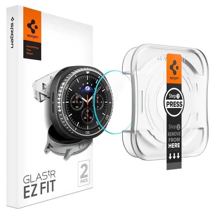 Защитное стекло Spigen Glas.T EZ Fit 2-pack для Samsung Galaxy Watch 8
