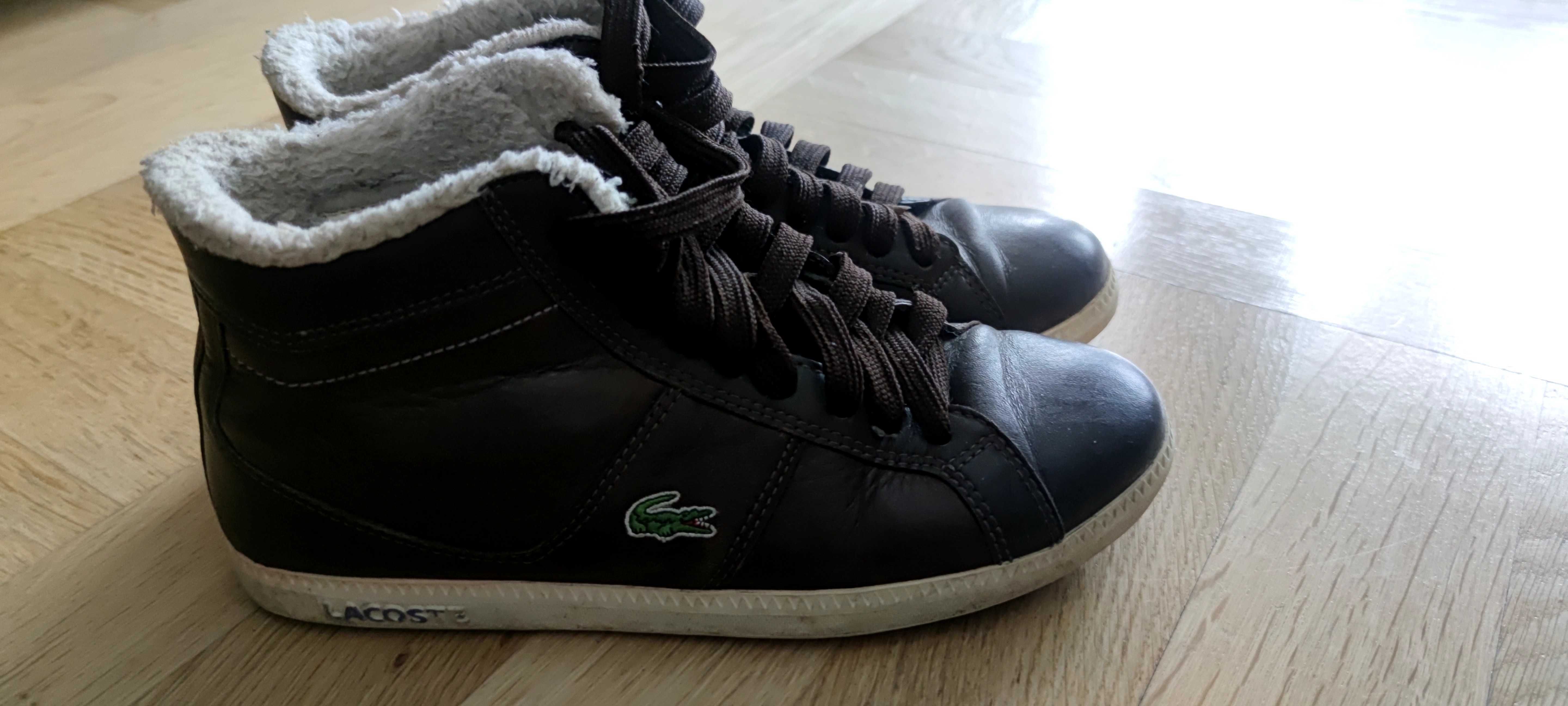 Buty damskie Lacoste brąz skóra 38