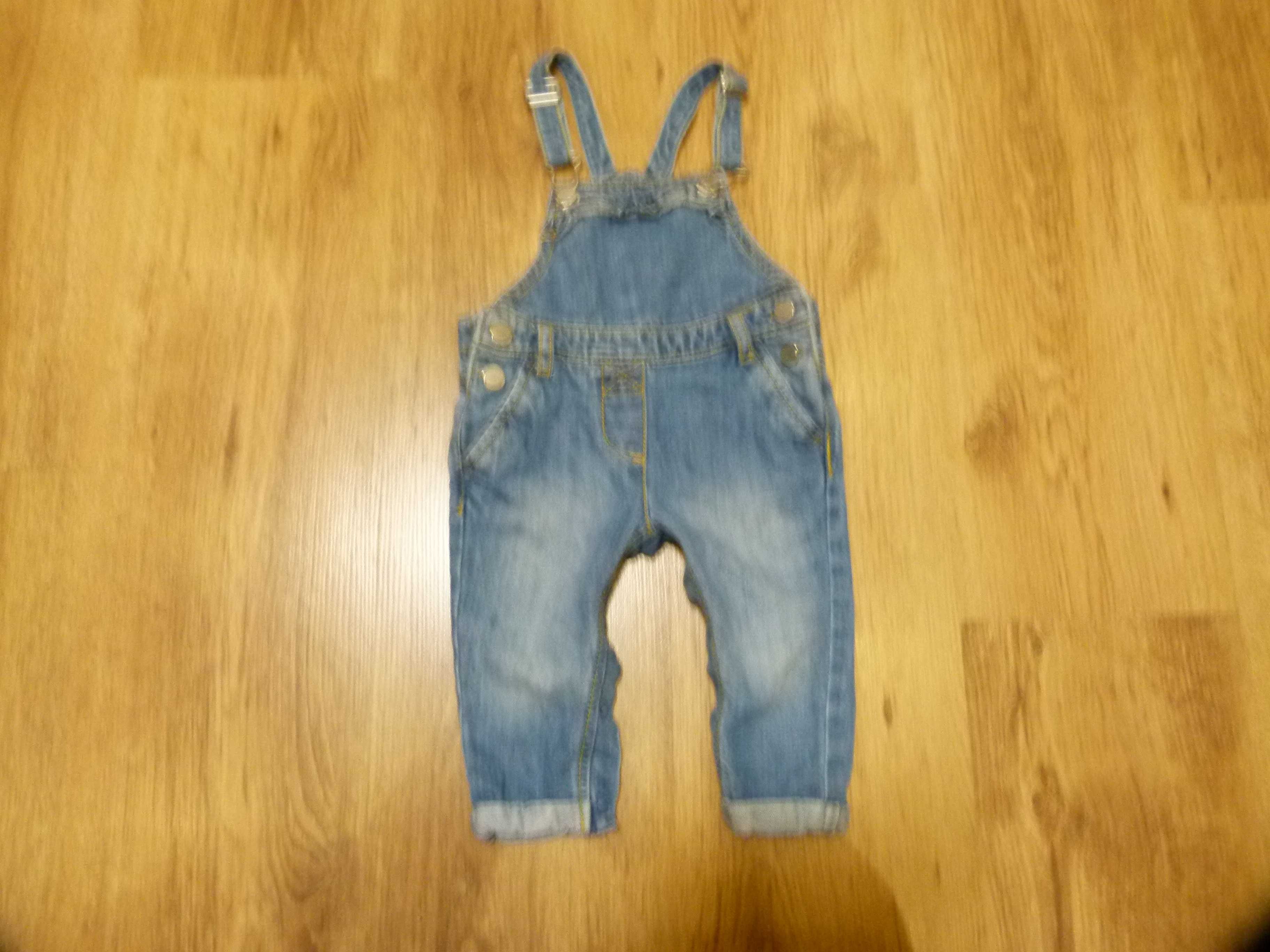 rozm 74 NEXT spodnie jeans ogrodniczki