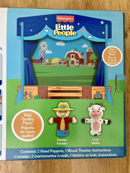 Fisher Price Teatrzyk Kukiełkowy Little People 2 marionetki 2 tła NOWY