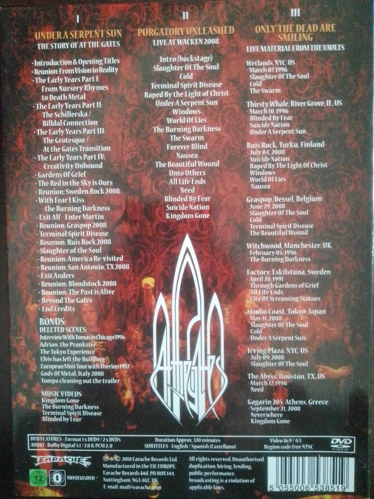 DVD/CD da banda At the Gates - The Flames of the End (edição 3 discos)