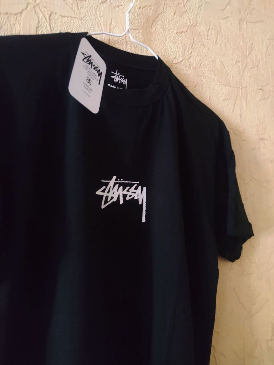 Черная футболка Stussy Minimal унисекс Стасси Стусси