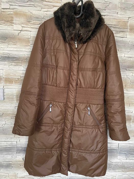Piękna kurtka damska zimowa VEGA moda 46 rozmiar brązowa czekoladowa