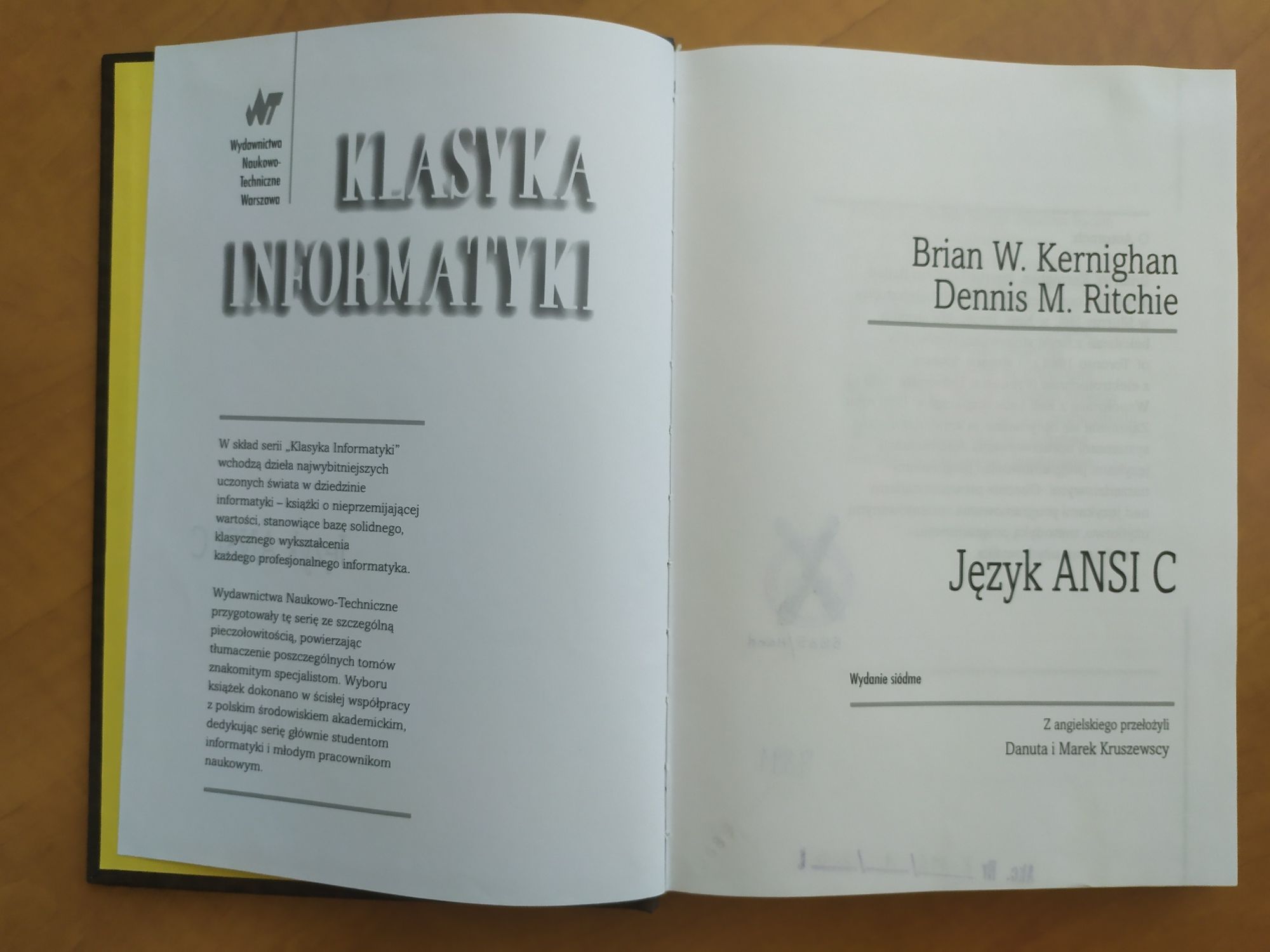 Język ANSI C Kernighan Ritchie Klasyka Informatyki