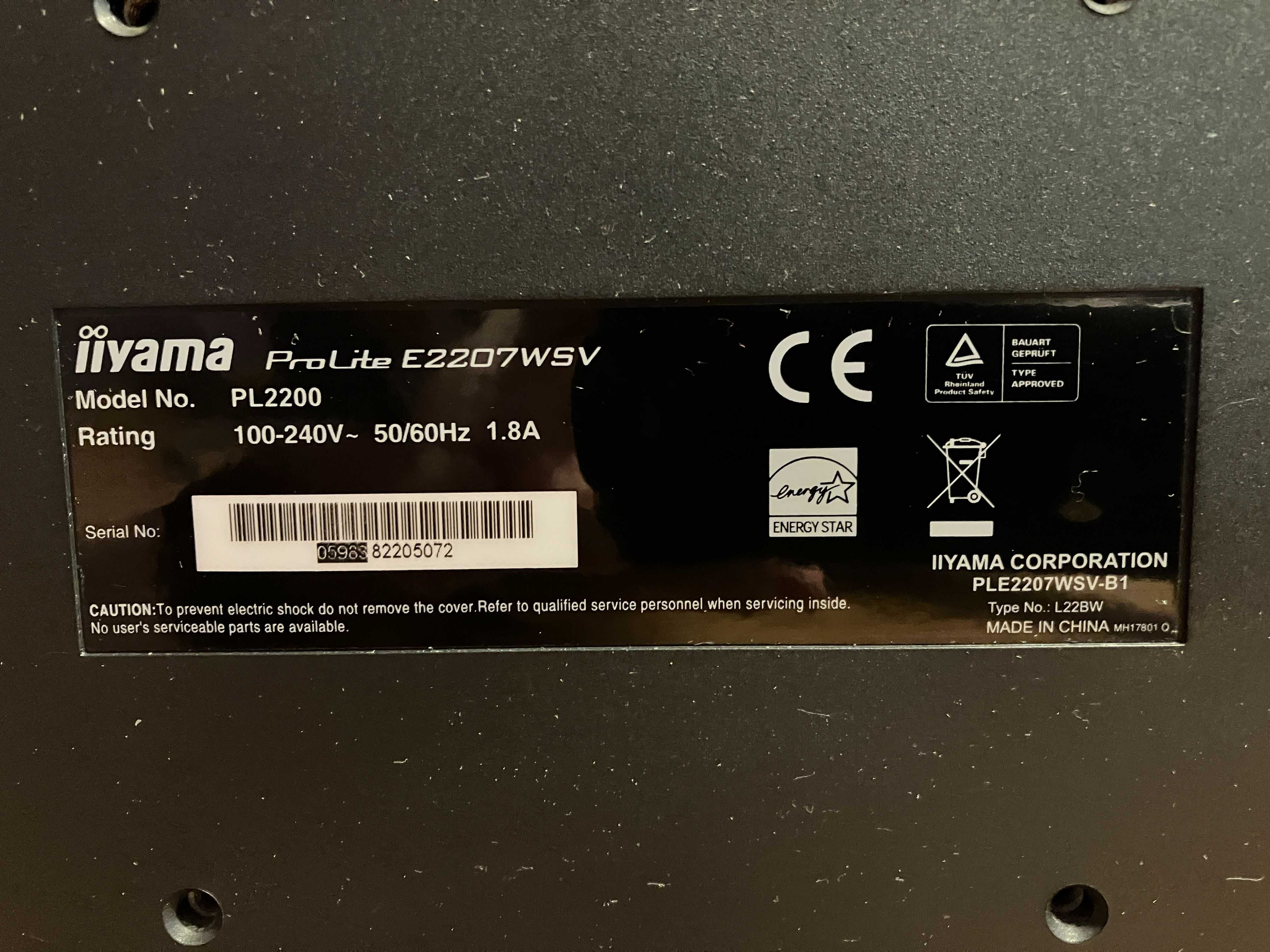 Monitor IIyama Pro Lite E2207 WSV