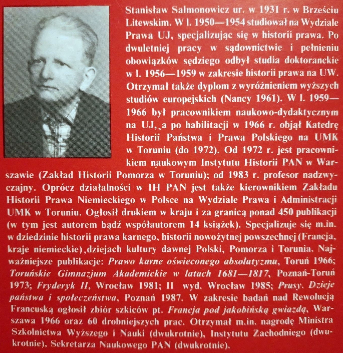 Sylwetki spod gilotyny. Stanisław Salmonowicz