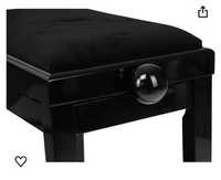 Klasyczna ławka do fortepianu Cantabile w kolorze błyszczącej czerni