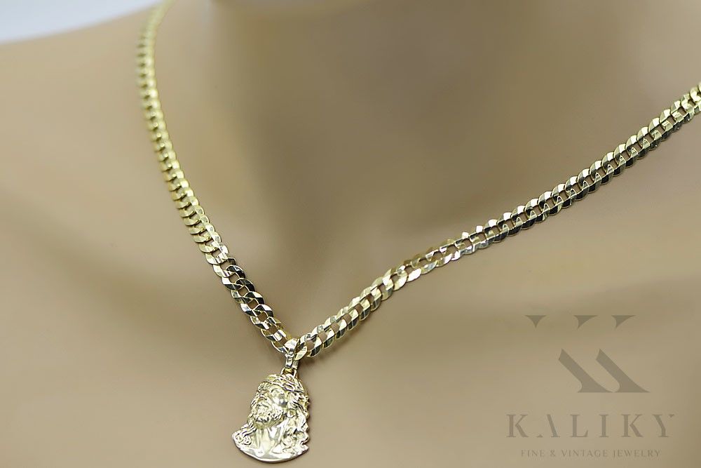 Złota zawieszka Jezus z łańcuszkiem 14k 585 pj004y20&cc099y55 Wrocław