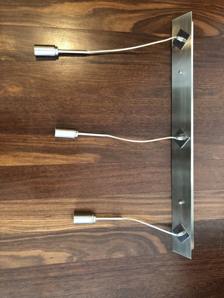 Candeeiro tecto em inox com 3 pontos de luz