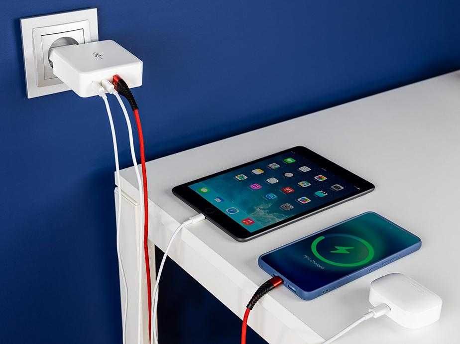 Ładowarka sieciowa  2 x USB typ-C + USB - PD QC - 65W - TC65CCU