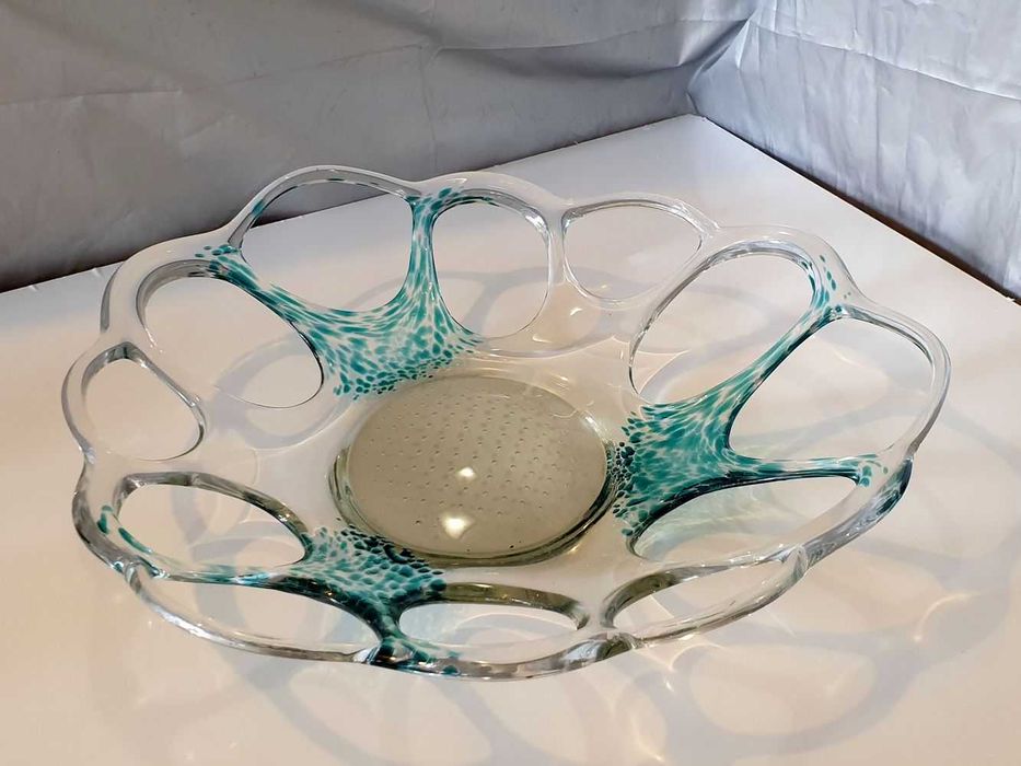 Duża PATERA ozdobna SZKŁO 35 cm - HS Wołomin, Makora, Skandynawia .. ?
