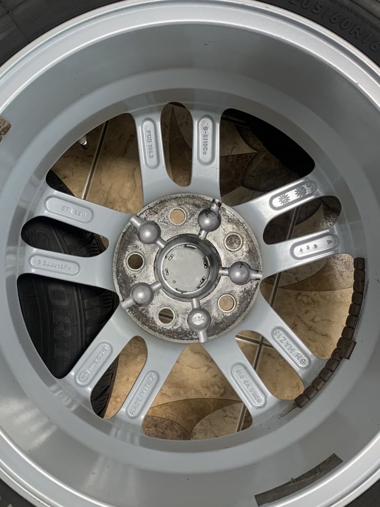 Комплект дисків R16 5/114.3 ET55 6.5JJ*16FH з шинами 205/60/16 DUNLOP