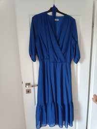 Sukienka Gerarda chabrowa niebieska karko 50/52 wesele plus size