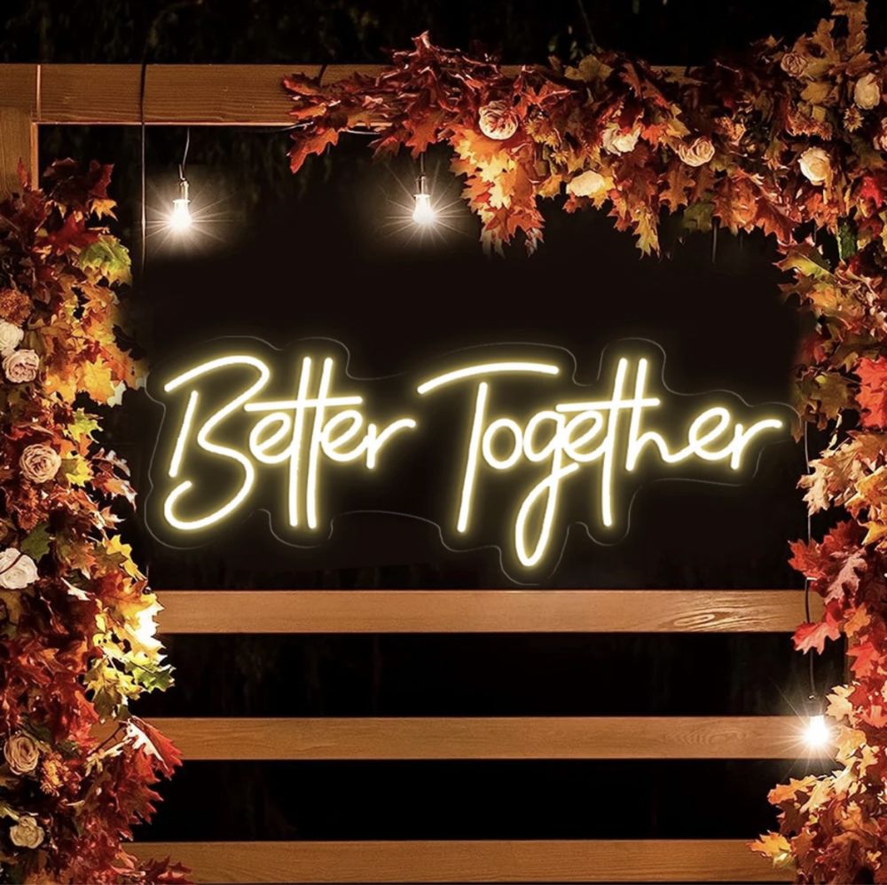 Napis ledowy led wynajem wesele love Better Together