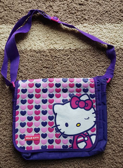 Torebka Hello Kitty, torba, fiolet / róż, listonoszka, A4