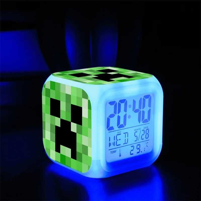 Годинник Майнкрафт Minecraft будильник хамелеон