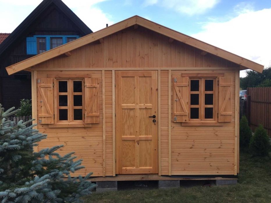 domek drewniany pomieszczenie gospodarcze dom z drewna WARBIT