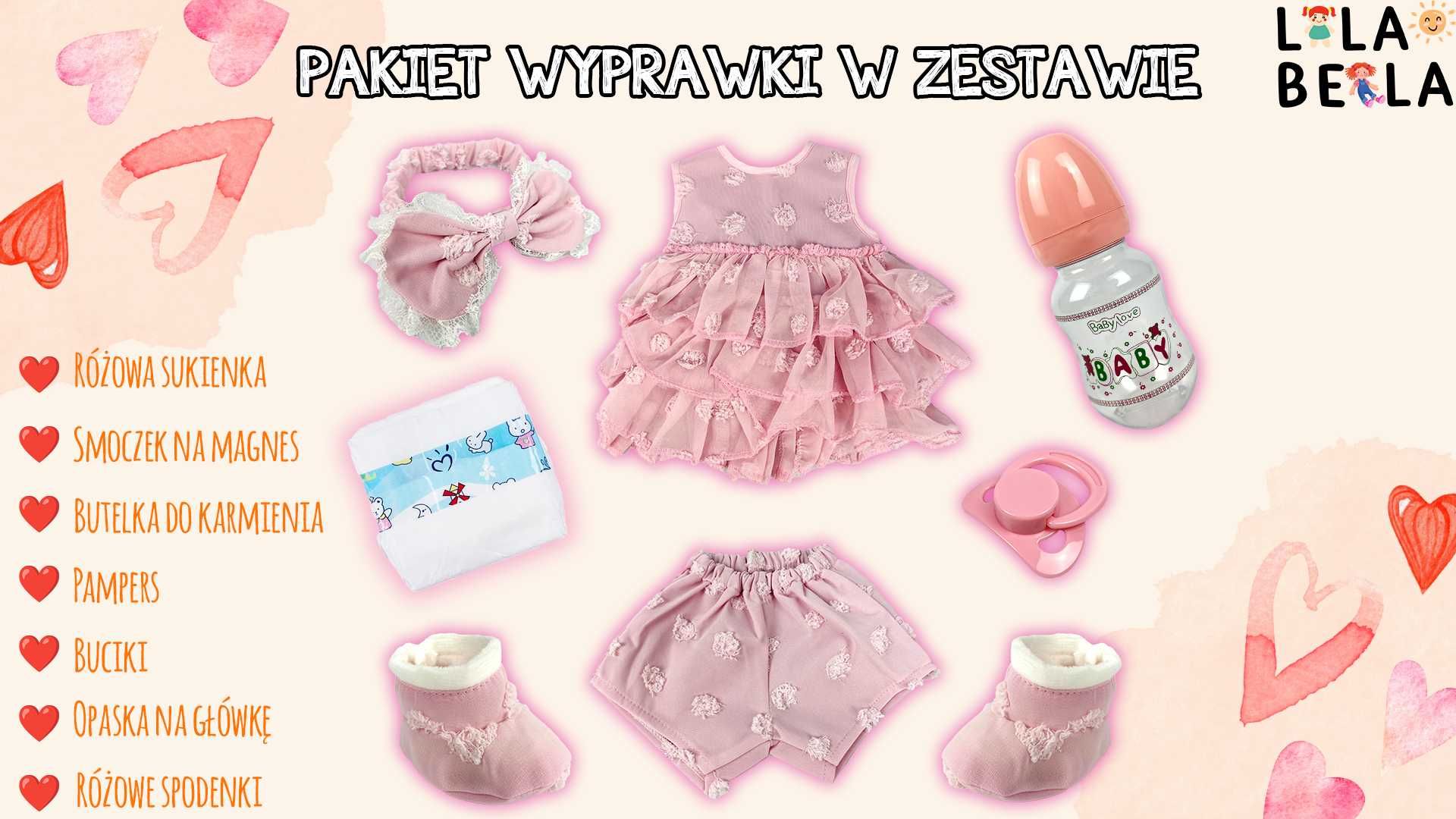 Lalka Bobas Jak Reborn ◼NOWA 48CM◼ Zestaw z Kartonem i Polskim Aktem